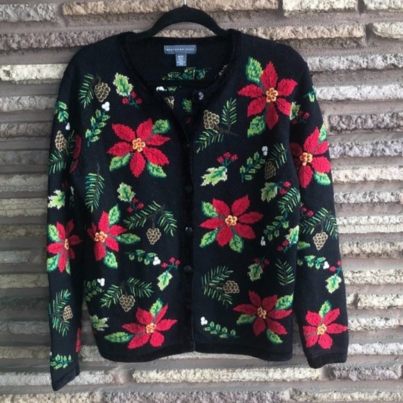 poinsettia christmas sweater